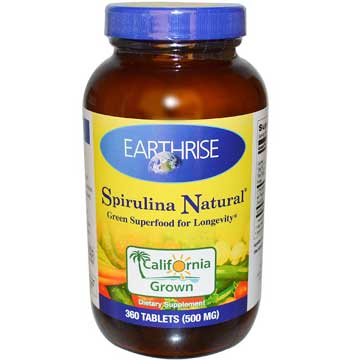 Earthrise, Natural Spirulina, 500 mg, 360 tabletek