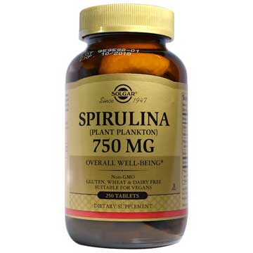 Solgar, Spirulina, 750 mg, 250 tabletek