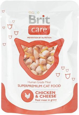 Brit Care kediler için tavuklu ve peynirli konserve maması, 80 gr