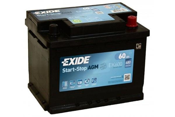 Exide Start-Stop AGM 12V 60Ah (EK600)