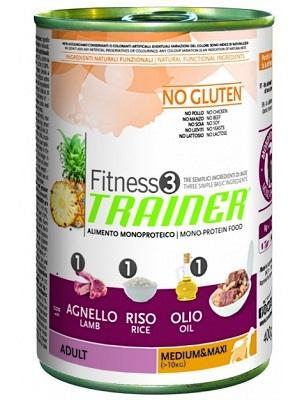 Trainer Fitness3 Glutensiz Yetişkin Orta ve Maksi Ördek ve pirinç konservesi