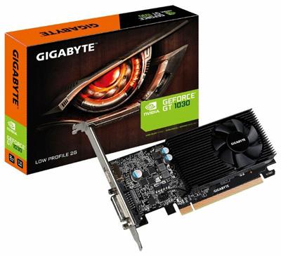 Gigabyte GeForce GT 1030 1252 MHz PCI-E 3.0 2048 MB 6008 MHz 64-bitowy DVI HDMI HDCP niskoprofilowy