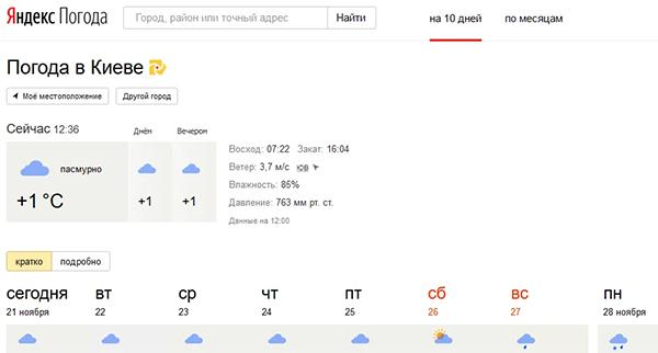 Yandex.Hava Durumu